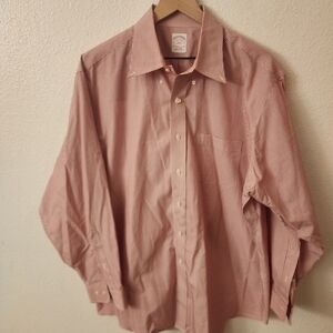 Brooks Brothers Mens 346 Button Up Dress Shirt Long Sleeve Striped Size 17 4/5
